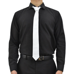 White Genuine Leather Necktie Tie