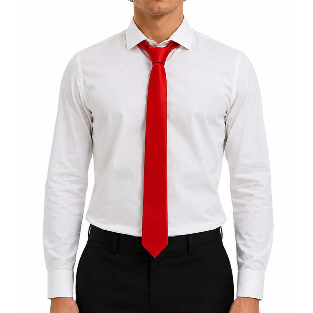 Red Genuine Leather Necktie Tie