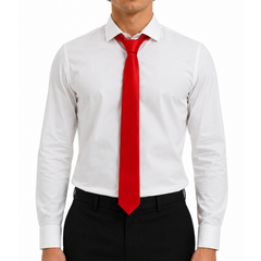Red Genuine Leather Necktie Tie