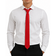Red Genuine Leather Necktie Tie