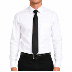 Grey Genuine Leather Necktie Tie