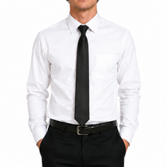 Grey Genuine Leather Necktie Tie