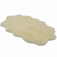 White Shearling Fur Sheepskin Luxury Real Carpet Mat Home Decor Rug