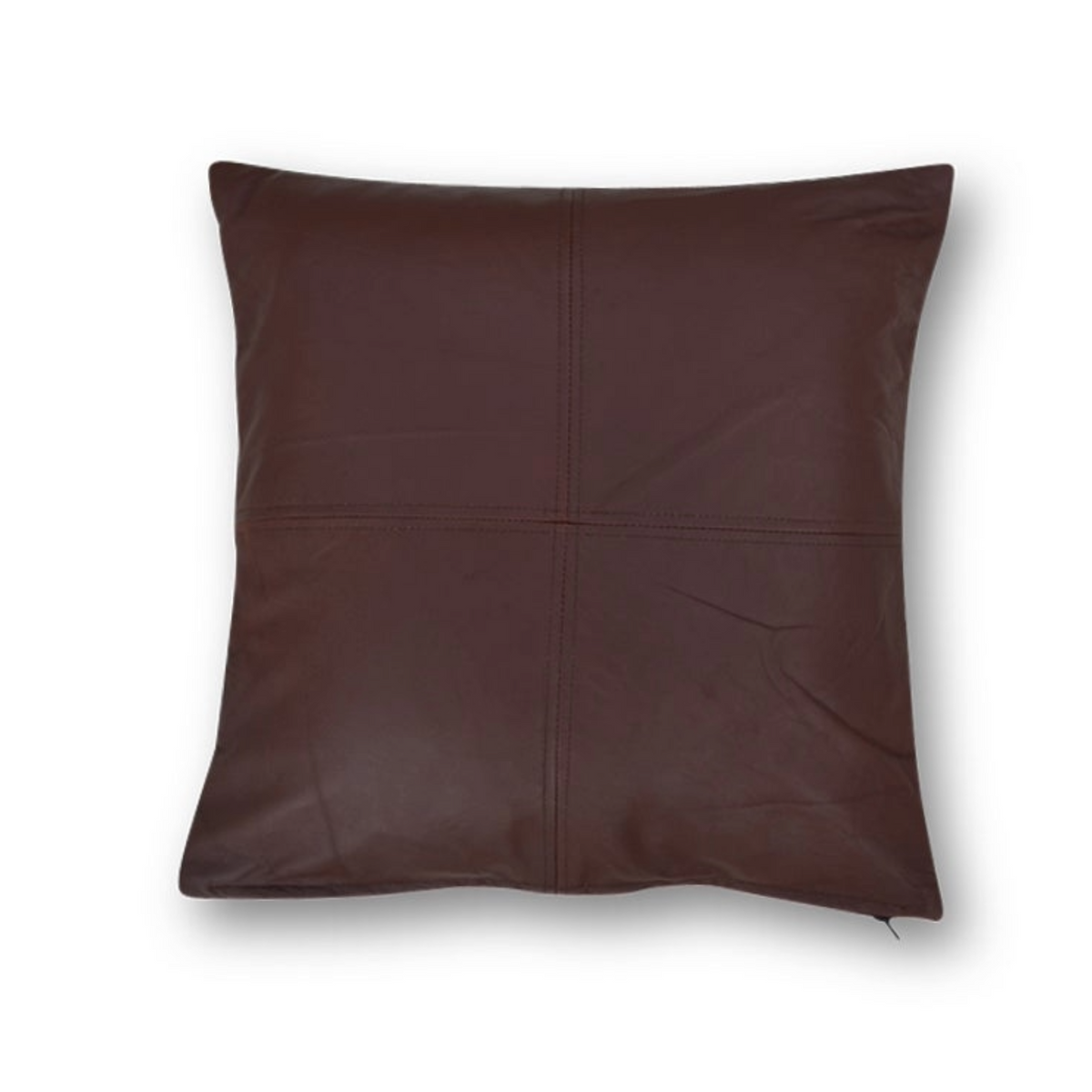 Brown Soft Lamb Leather Comfort Pillow Cushion Cover