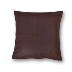 Brown Soft Lamb Leather Comfort Pillow Cushion Cover