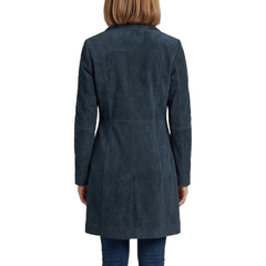 Women's Suede Leather Trench - Ladies Mid-Length Suede Coats