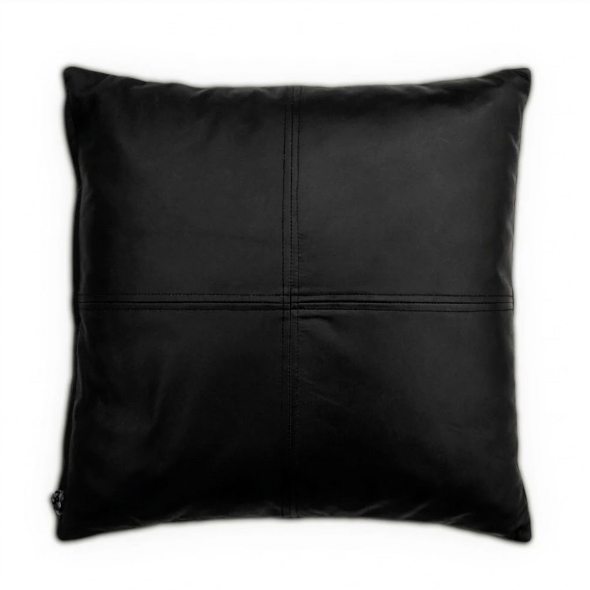 Black Soft Lamb Leather Comfort Pillow Cushion Cover