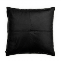 Black Soft Lamb Leather Comfort Pillow Cushion Cover
