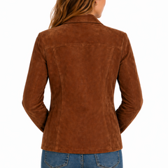 Women's Real Suede Leather Jackets - Single Breasted Coats For Women
