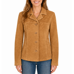 Women's Real Suede Leather Jackets - Single Breasted Coats For Women