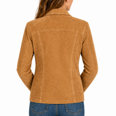 Women's Real Suede Leather Jackets - Single Breasted Coats For Women