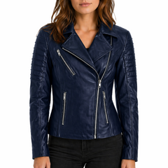 Women's Fashion Designer Ladies Biker Jacket - New Slim Fit Style Jackets For Women