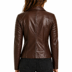 Women's Fashion Designer Ladies Biker Jacket - New Slim Fit Style Jackets For Women
