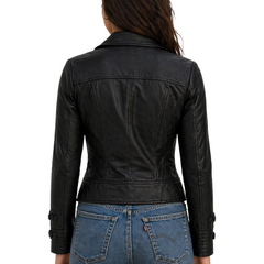 Women's Real Leather Slim Fit Biker Motorcycle Jacket