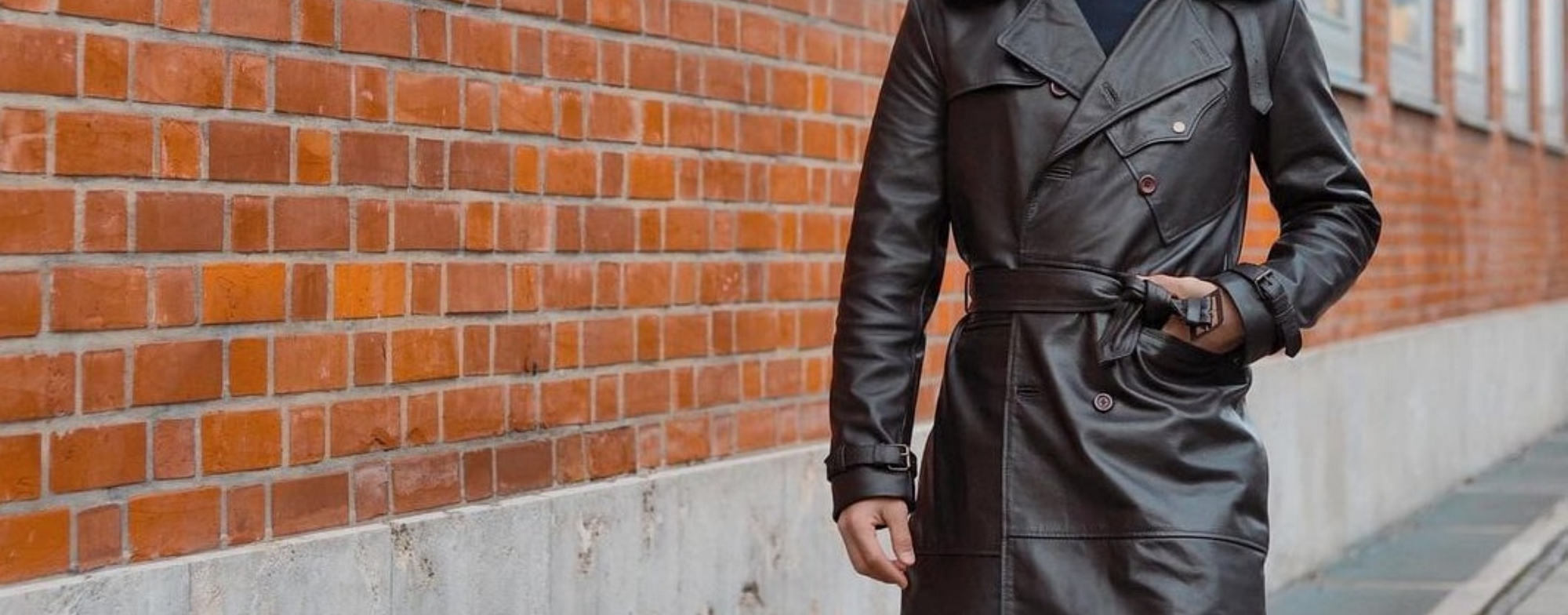 Mens leather trench coat 2025 with hood