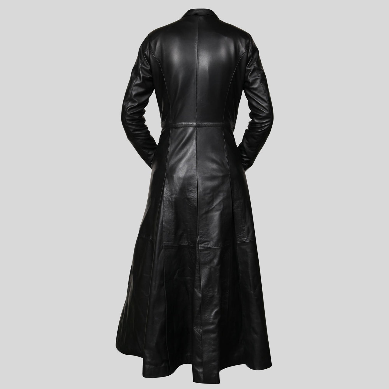 Ladies Trinity Matrix Black New Rock Gothic Leather Coat – South