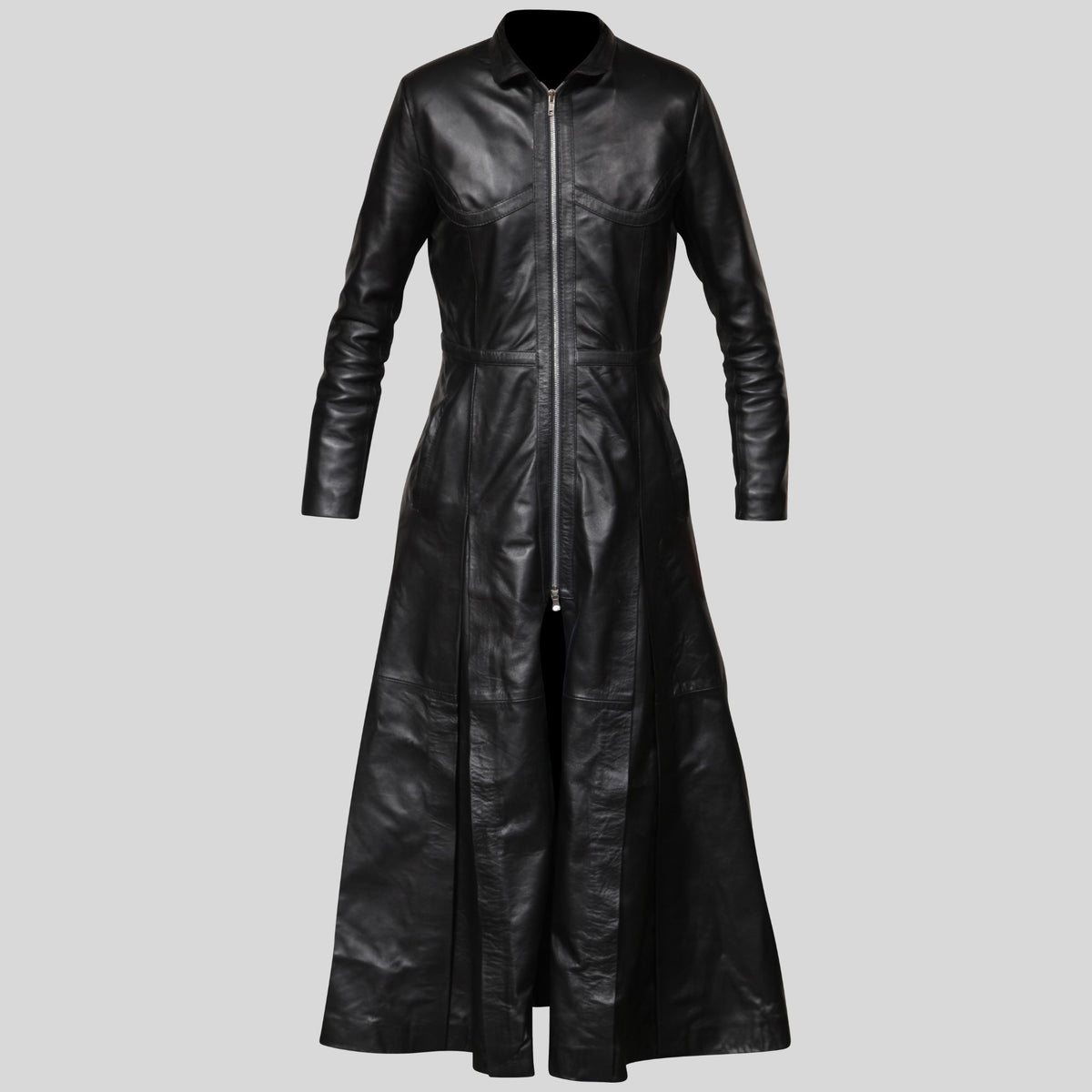 Women’s Trinity Inspired Black Genuine Leather Gothic Long Coat