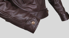 Women Brown Designer Biker Motorcycle Leather Jacket