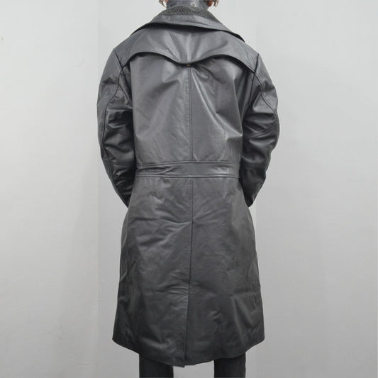 Blade Runner 2049 Ryan Gosling Officer K Black Shearling Leather Long Coat