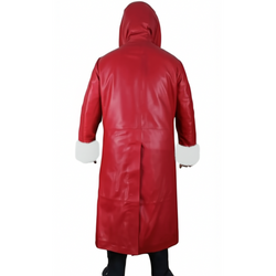 Santa Claus Christmas Chronicles Kurt Russell Red Shearling Leather Coat - Movie Replica