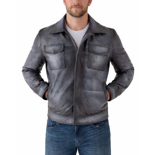 Mens Vintage Classic Real Leather Moto Jackets