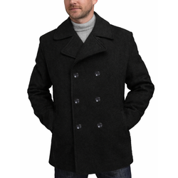 Mens Classic Wool Double Breasted Pea Coat