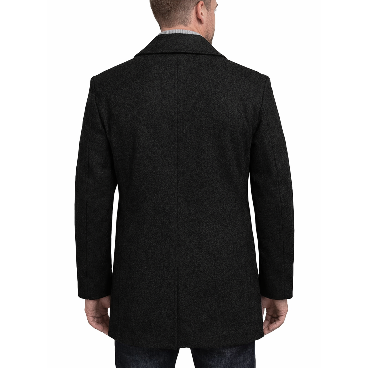Mens Classic Wool Double Breasted Pea Coat