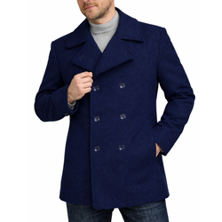 Mens Classic Wool Double Breasted Pea Coat