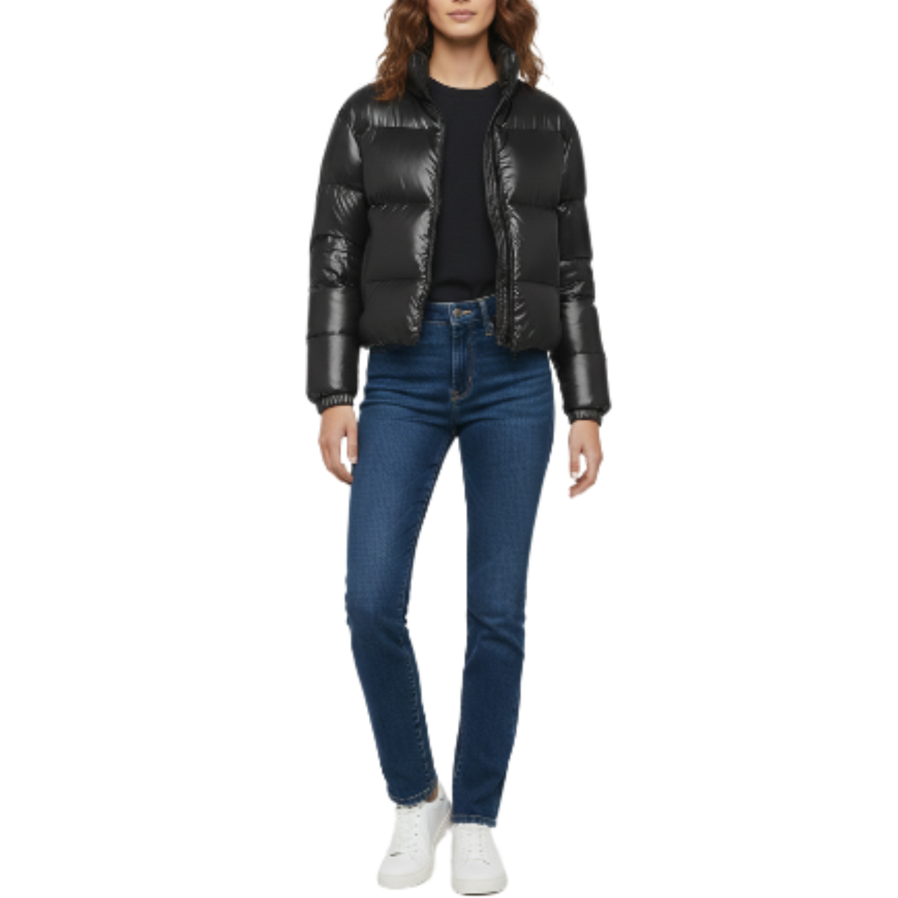 Women's Black Puffer Quilted Winter Bomber Jacket