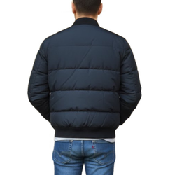 Men's Classic Blue Bomber Puffer Winter Jacket