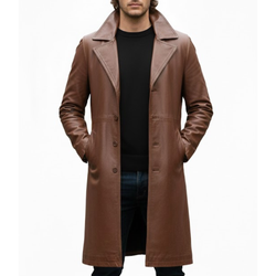 Men's Brown Sheepskin Leather Soft Classic Winter Coat