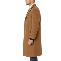 Men's Classic Black Wool Single Breasted Overcoat