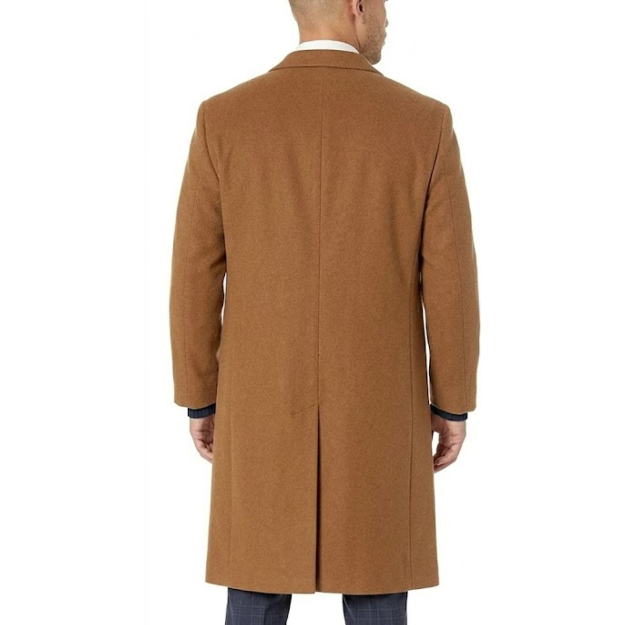 Men's Classic Black Wool Single Breasted Overcoat