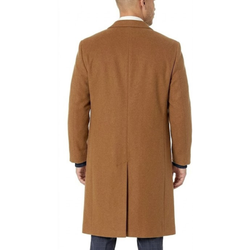 Men's Classic Black Wool Single Breasted Overcoat