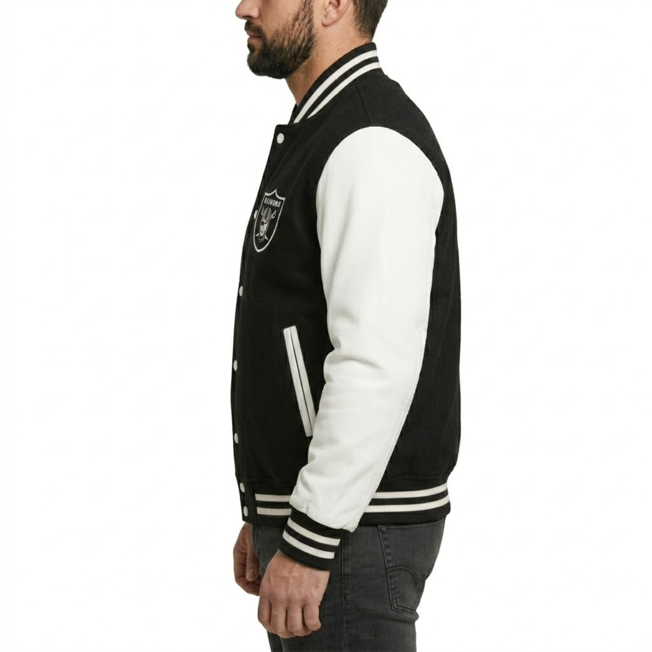 Las Vegas Raiders Wool and Leather Varsity Letterman Jacket