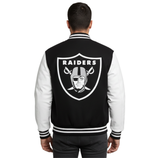 Las Vegas Raiders Wool and Leather Varsity Letterman Jacket