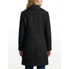 Womens Classic Wool Double Breasted Mid Long Outerwear Coats