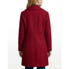 Womens Classic Wool Double Breasted Mid Long Outerwear Coats