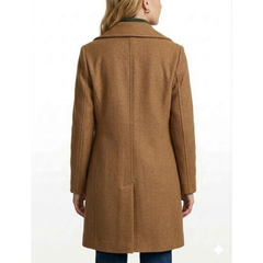 Womens Classic Wool Double Breasted Mid Long Outerwear Coats