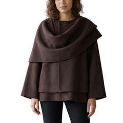 Women's Shawl Wraps Scarf Knit Long Sleeve Button Winter Oversized Peacoat