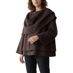 Women's Shawl Wraps Scarf Knit Long Sleeve Button Winter Oversized Peacoat