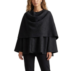 Women's Shawl Wraps Scarf Knit Long Sleeve Button Winter Oversized Peacoat