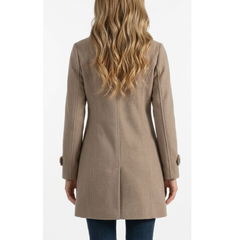Women’s Winter Outerwear Pan Collar Mid-Thigh Single Breasted Overcoat