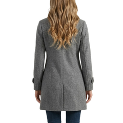 Women’s Winter Outerwear Pan Collar Mid-Thigh Single Breasted Overcoat