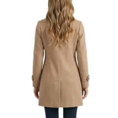 Women’s Winter Outerwear Pan Collar Mid-Thigh Single Breasted Overcoat