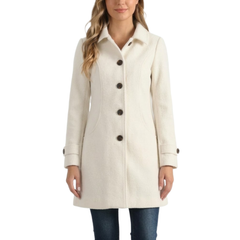 Women’s Winter Outerwear Pan Collar Mid-Thigh Single Breasted Overcoat