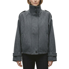 Womens Classic Wool Funnel Neck Oversized Winter Coats