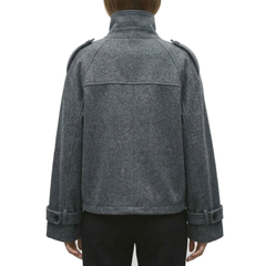 Womens Classic Wool Funnel Neck Oversized Winter Coats