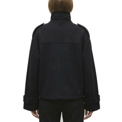 Womens Classic Wool Funnel Neck Oversized Winter Coats