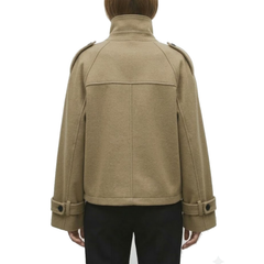 Womens Classic Wool Funnel Neck Oversized Winter Coats